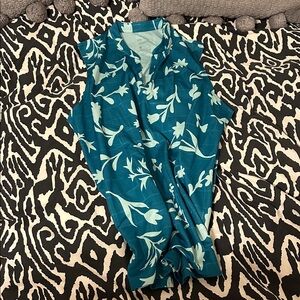 Nike Teal and White Golf Shirt